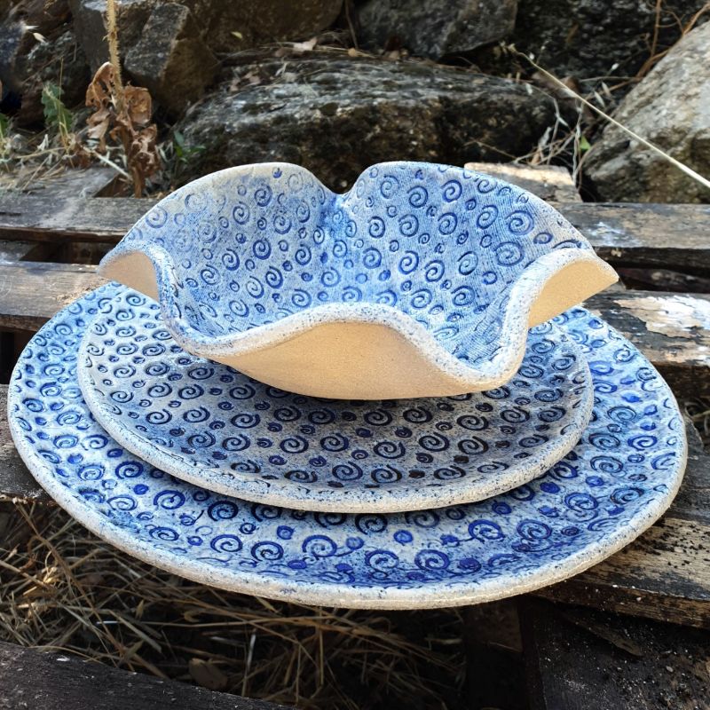 Juego vajilla cerámica artesanal – Trocito Artesanía